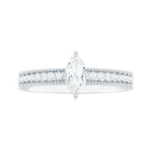 Naomi Watts Inspired Moissanite Solitaire Engagement Ring with Beaded Details Moissanite - ( D-VS1 ) - Color and Clarity - Rosec Jewels