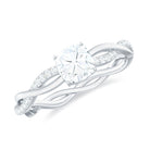 Cushion Cut Moissanite Solitaire Braided Promise Ring Moissanite - ( D-VS1 ) - Color and Clarity - Rosec Jewels