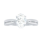 Claw Set Oval Shape Moissanite Solitaire Engagement Ring Moissanite - ( D-VS1 ) - Color and Clarity - Rosec Jewels