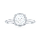 Cushion Cut Moissanite Solitaire Promise Ring in Bezel Setting Moissanite - ( D-VS1 ) - Color and Clarity - Rosec Jewels