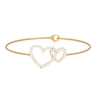 Natural Diamond Interlock Twin Heart Chain Bracelet Diamond - ( HI-SI ) - Color and Clarity - Rosec Jewels