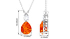 Created Orange Sapphire Teardrop Pendant with Moissanite Lab Created Orange Sapphire - ( AAAA ) - Quality - Rosec Jewels