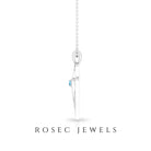 0.25 CT Aquamarine Cross Heart Pendant Necklace in Prong Setting Aquamarine - ( AAA ) - Quality - Rosec Jewels