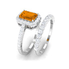 2.75 CT Natural Citrine and Moissanite Ring Set in Gold Citrine - ( AAA ) - Quality - Rosec Jewels