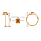 2.75 CT Natural Citrine and Moissanite Ring Set in Gold Citrine - ( AAA ) - Quality - Rosec Jewels