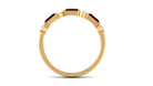 Pure Garnet and Diamond Half Eternity Ring Garnet - ( AAA ) - Quality - Rosec Jewels