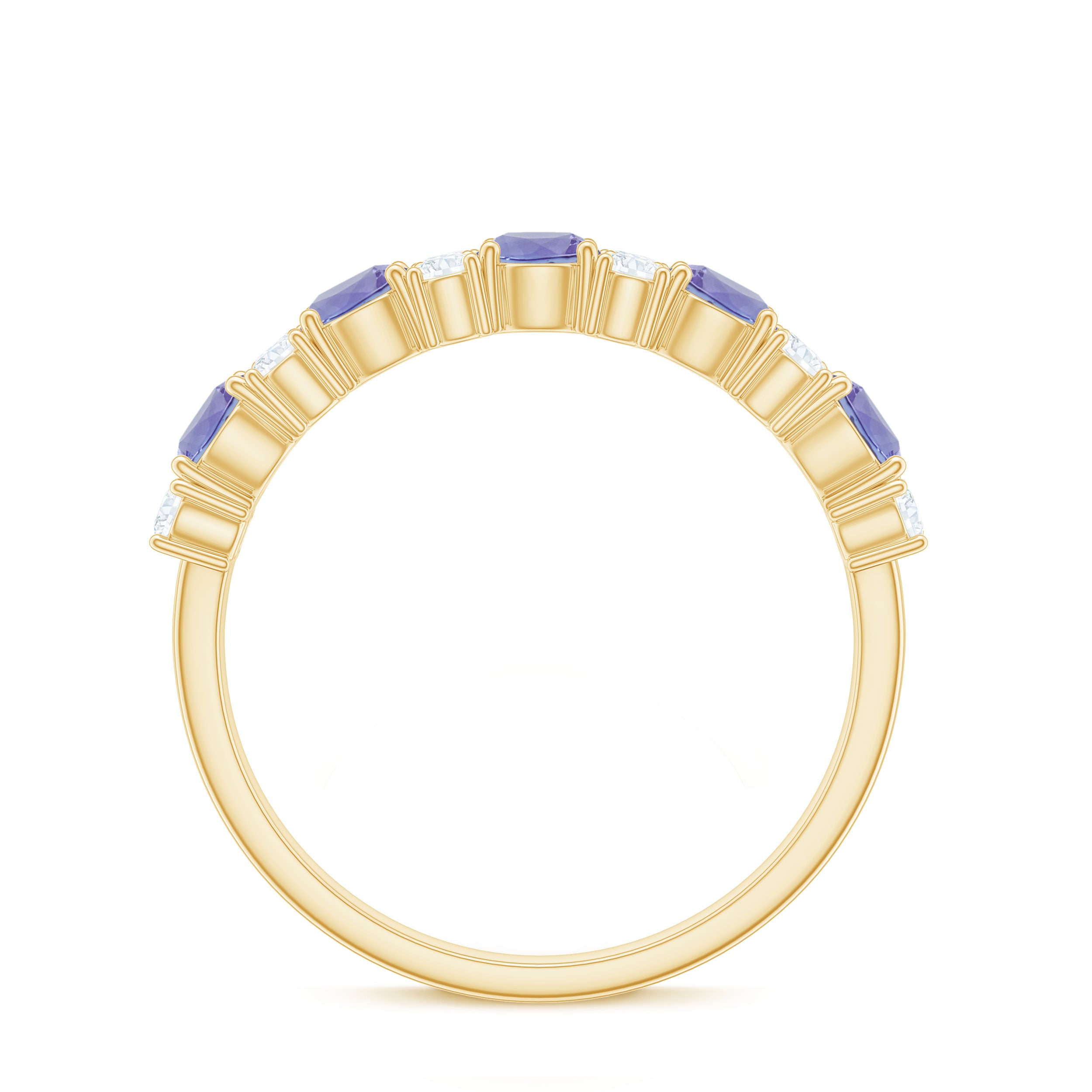 Tanzanite Wedding Anniversary Half Eternity Ring Tanzanite - ( AAA ) - Quality - Rosec Jewels