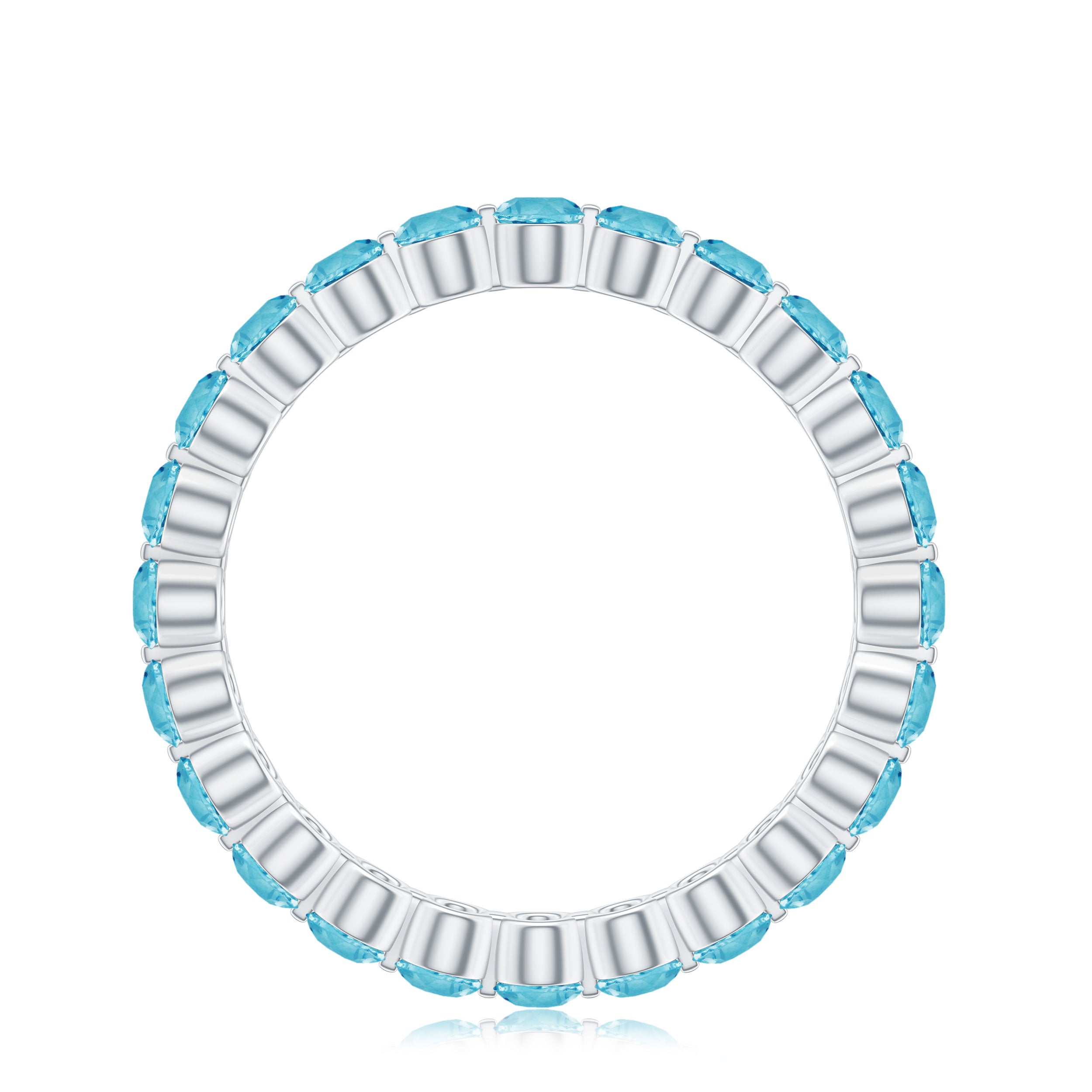 Eternity Band Ring with 2.25 CT Swiss Blue Topaz Swiss Blue Topaz - ( AAA ) - Quality - Rosec Jewels