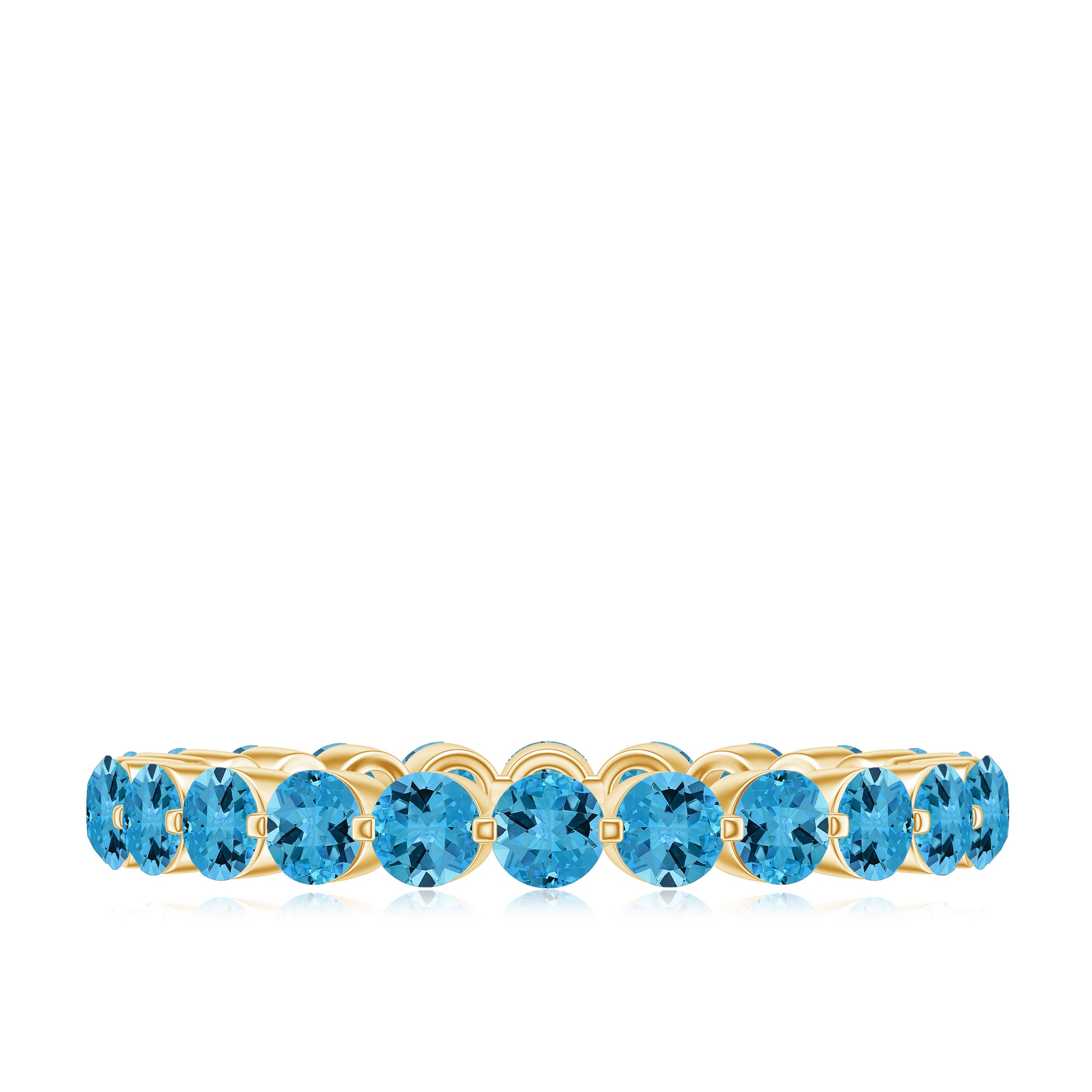 Eternity Band Ring with 2.25 CT Swiss Blue Topaz Swiss Blue Topaz - ( AAA ) - Quality - Rosec Jewels