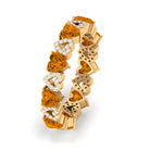 Natural Citrine and Diamond Heart Eternity Band Ring Citrine - ( AAA ) - Quality - Rosec Jewels