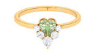 1 CT Heart Shape Green Sapphire Promise Ring with Moissanite Green Sapphire - ( AAA ) - Quality - Rosec Jewels