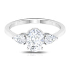 1.75 CT Oval and Pear Cut Moissanite Three Stone Engagement Ring Moissanite - ( D-VS1 ) - Color and Clarity - Rosec Jewels