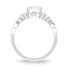 Moissanite Asscher Cut Solitaire Celtic Ring Moissanite - ( D-VS1 ) - Color and Clarity - Rosec Jewels