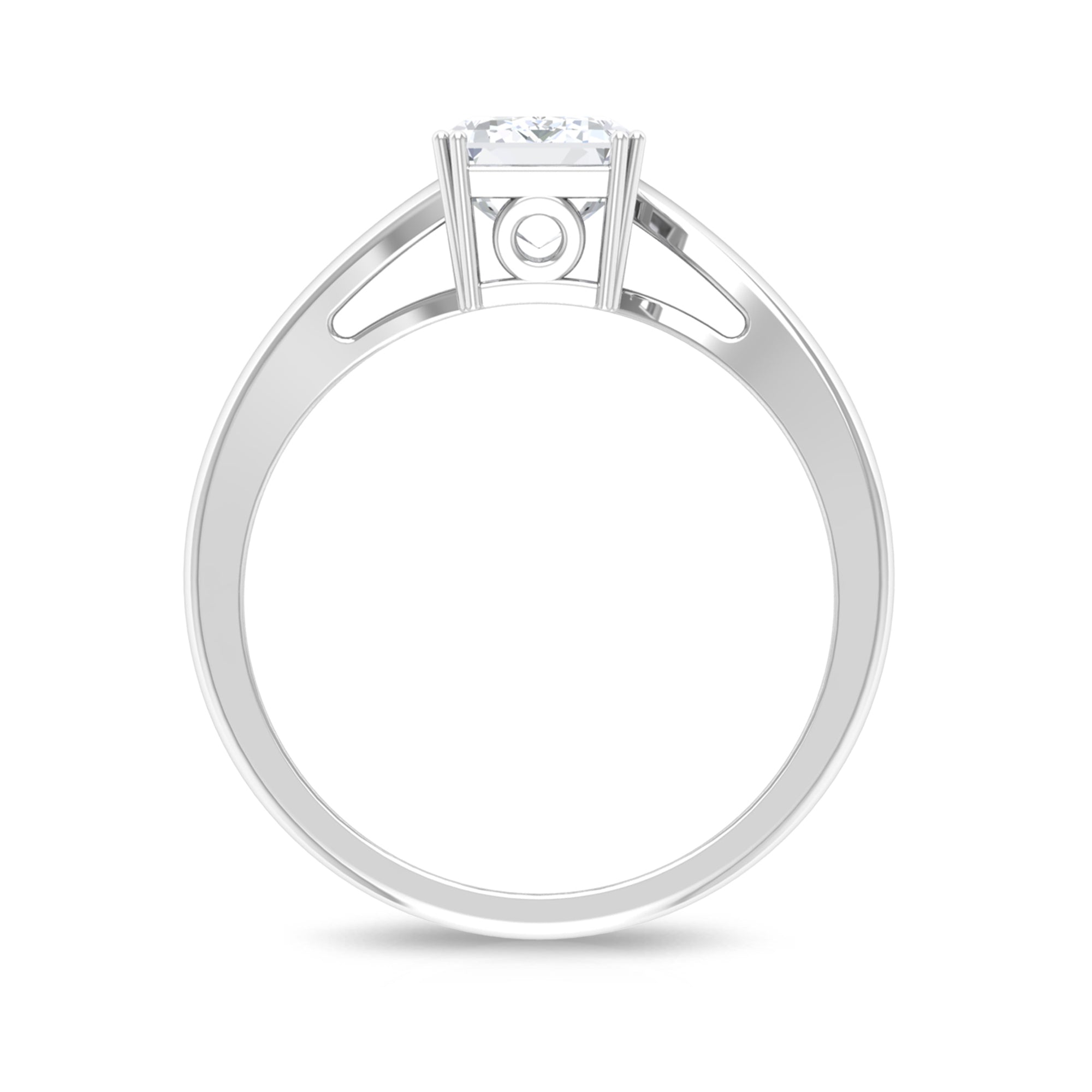 1.75 CT Solitaire Octagon Shape Moissanite Bypass Ring in Double Prong Setting Moissanite - ( D-VS1 ) - Color and Clarity - Rosec Jewels