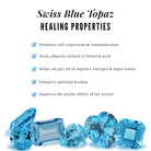 Swiss Blue Topaz Wedding Ring Set with Moissanite Swiss Blue Topaz - ( AAA ) - Quality - Rosec Jewels